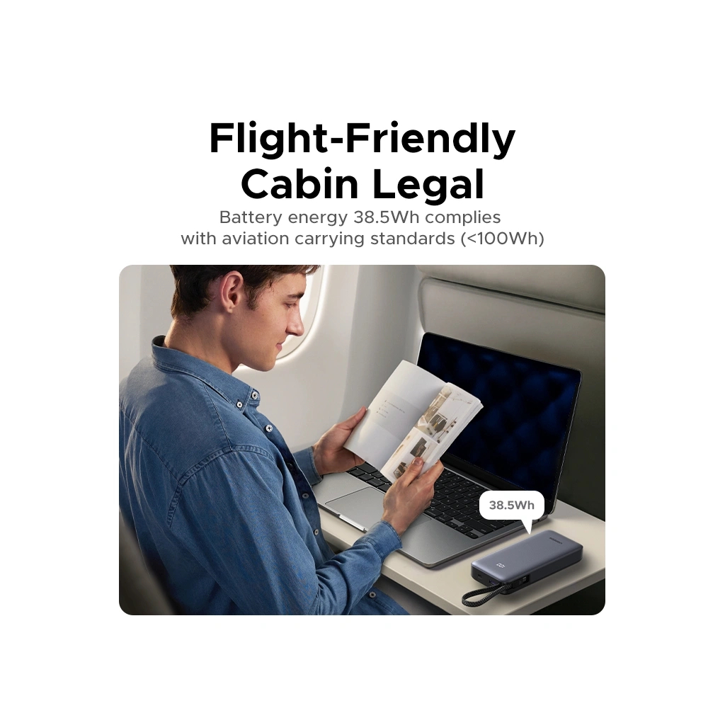 Батарея універсальна Ugreen 20000mAh 45W with Built-in Cable (PB536 55988B) - зображення 7