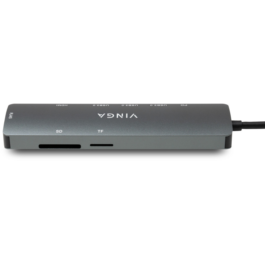 Концентратор Vinga USB-C 3.1 to HDMI+RJ45_1Gbps+3xUSB3.0+SD/TF+PD100W (VHYC8) - зображення 6
