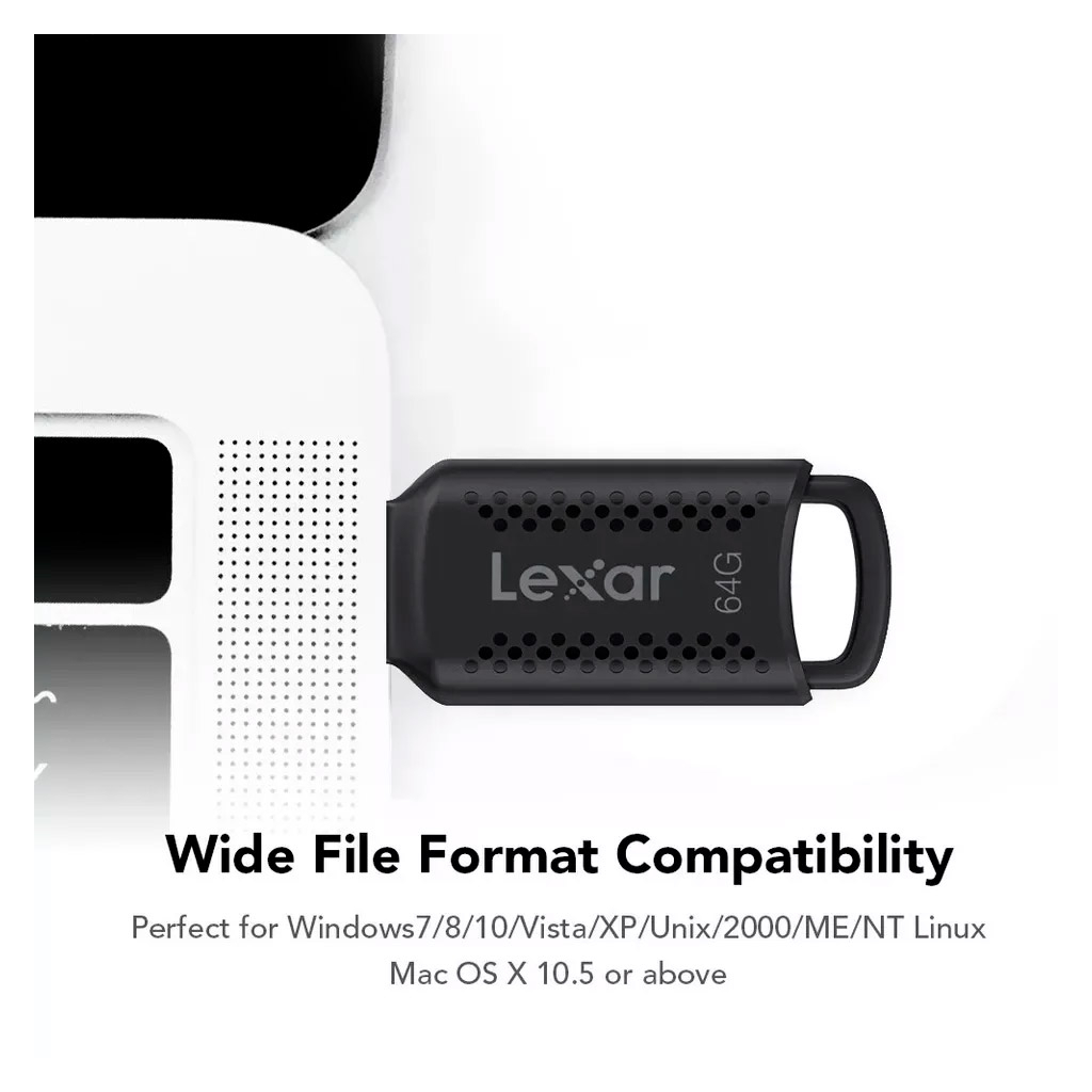 USB флеш накопичувач Lexar 64GB JumpDrive V400 Black USB 3.0 (LJDV400064G-BNBNG) - изображение 6