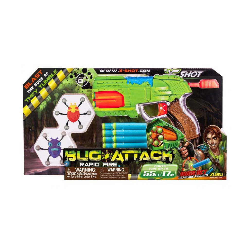 Іграшкова зброя Zuru X-Shot Бластер-нейтралізатор Вогонь по жукам Rapid Fire (4801) - зображення 3