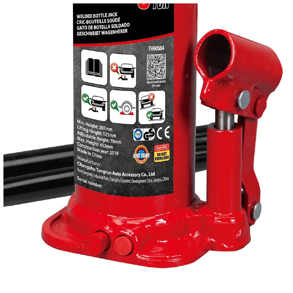 Домкрат GTM гідравлічний пляшковий 5т (216-41З мм) (Т90504) - изображение 3
