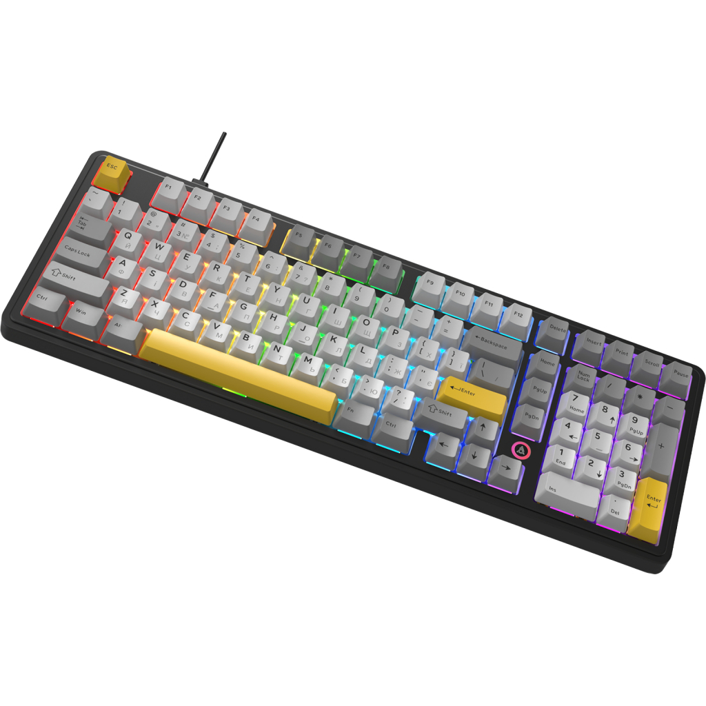 Клавіатура Ajazz AK980 MAX Magnetic Switch USB UA Black/Grey/Yellow (AK980-MAX-M-BGY) - изображение 4