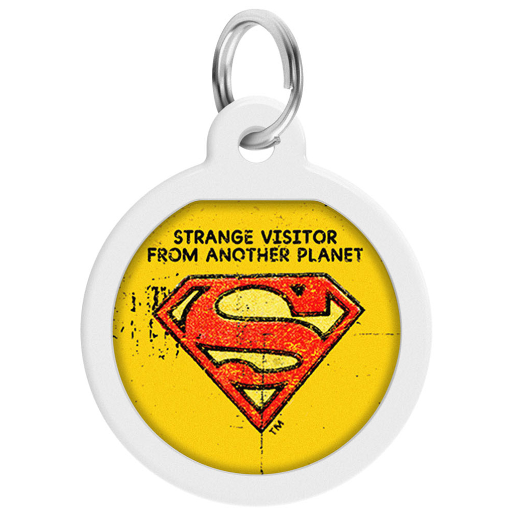 Адресник для тварин WAUDOG Smart ID з QR паспортом "Супермен вінтаж", круг 25 мм (0625-1011ru-eng) - зображення 1