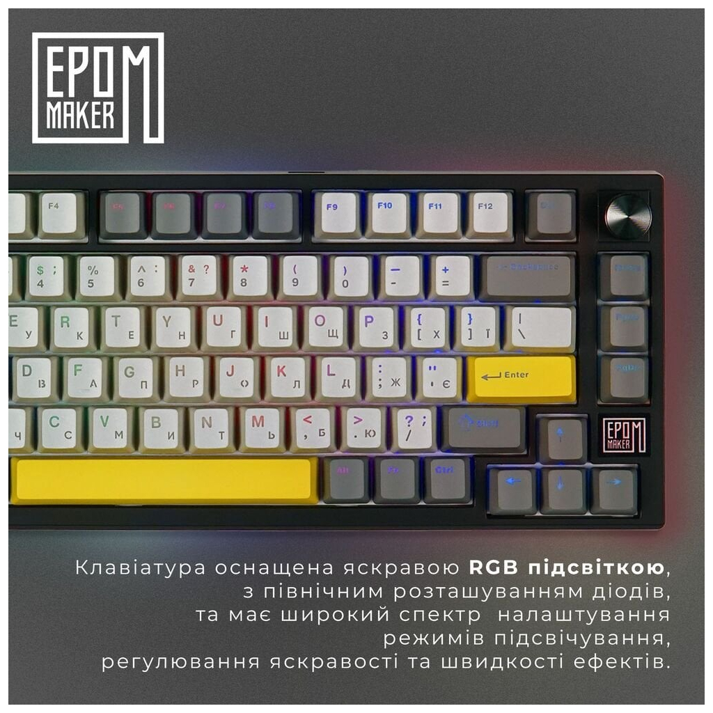 Клавіатура Epomaker TH80 SE 75 Flamingo Switch Hot-Swap RGB Wireless/Bluetooth/USB UA Black (TH80-SE-B-F) - зображення 7