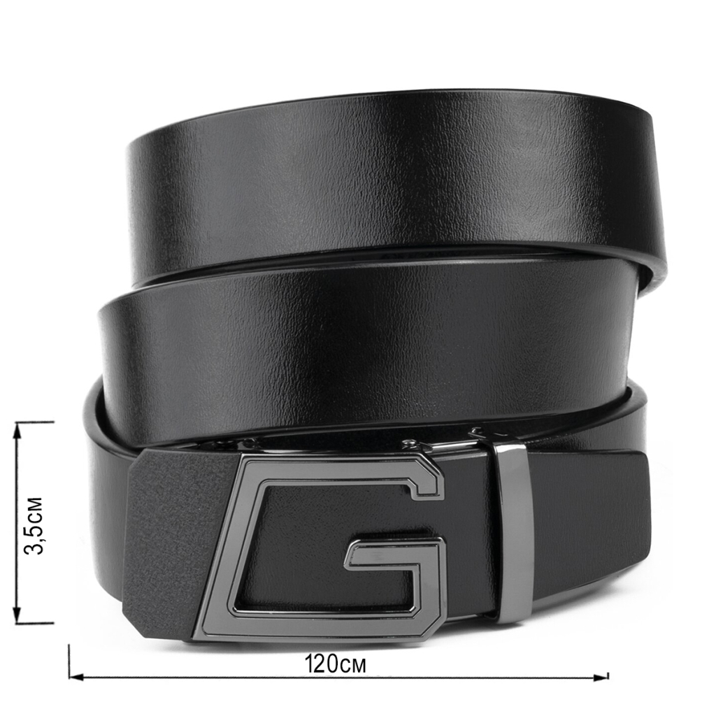 Ремінь Vintage Чоловічий з пряжкою автомат Чорний (20322) - зображення 3