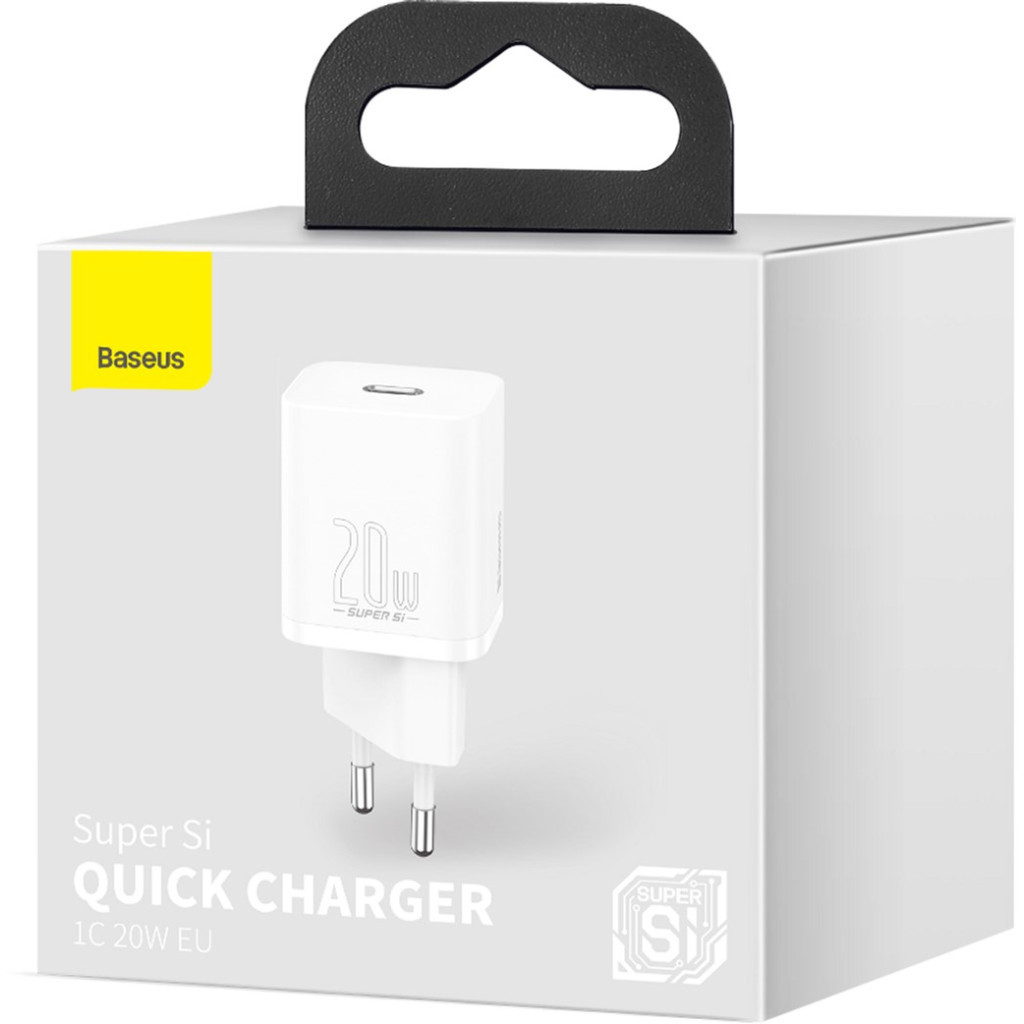 Зарядний пристрій Baseus Super Si Quick Charger 1C 20W EU White (CCSUP-B02) - зображення 8