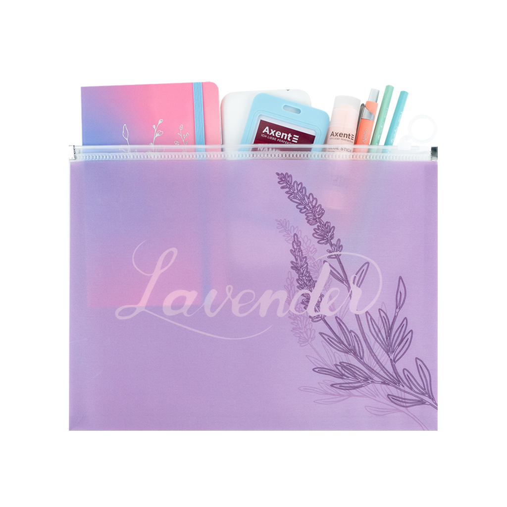 Папка на блискавці Axent zip-lock А4+ Lavender-1 (1497-36-A) - зображення 3