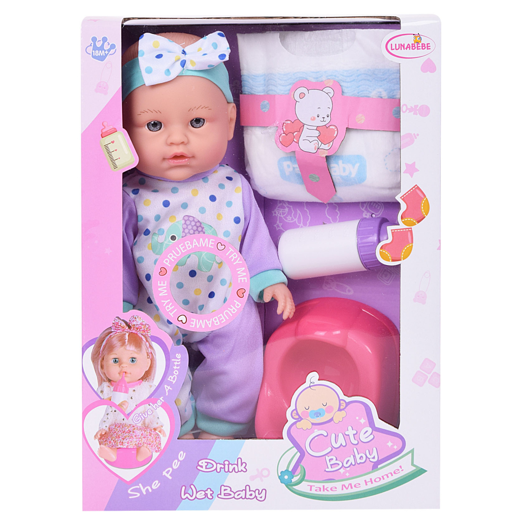 Пупс Lunabebe інтерактивний з аксесуарами зі звуковими та функціональними ефектами 30 см (3858894674916) - зображення 3
