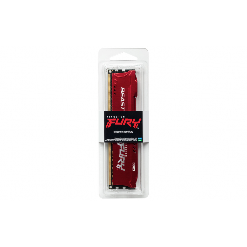 Модуль пам'яті для комп'ютера DDR3 8GB 1866 MHz Fury Beast Red Kingston Fury (ex.HyperX) (KF318C10BR/8) - зображення 5