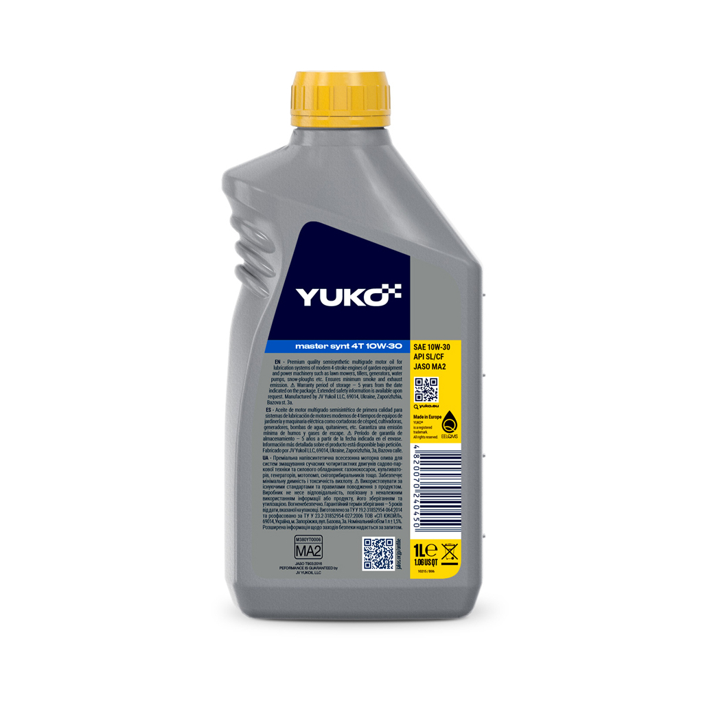 Моторна олива Yuko MASTER SYNT 4T 10-30 1л (4820070240450) - зображення 2