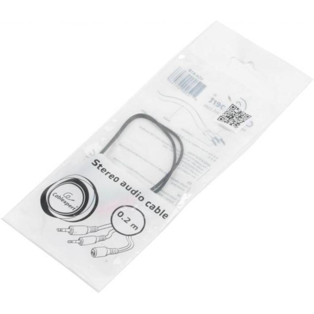 Кабель мультимедійний 3.5mm M to 2x3.5mm M 0.2m (4pin) Cablexpert (CCA-418) - изображение 4