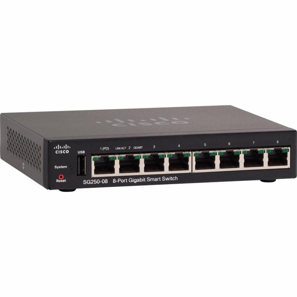 Комутатор мережевий Cisco SG250-08HP-K9-EU - зображення 1