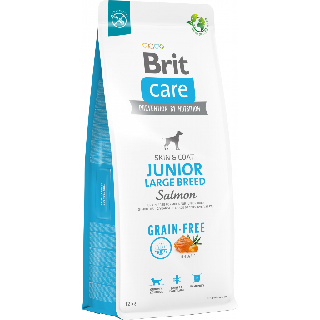 Сухий корм для собак Brit Care Dog Grain-free Junior Large Breed беззерновий з лососем 12 кг (8595602558865) - зображення 1