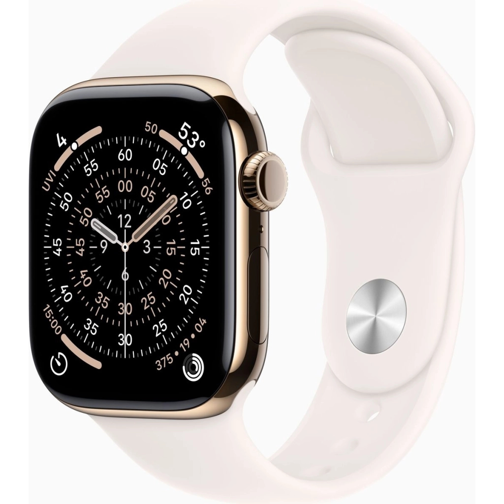 Смарт-годинник Apple Watch Series 11 GPS + Cellular 42mm Gold Titanium Case with Light Blush Sport Band - S/M (MF8W4RK/A) - зображення 1