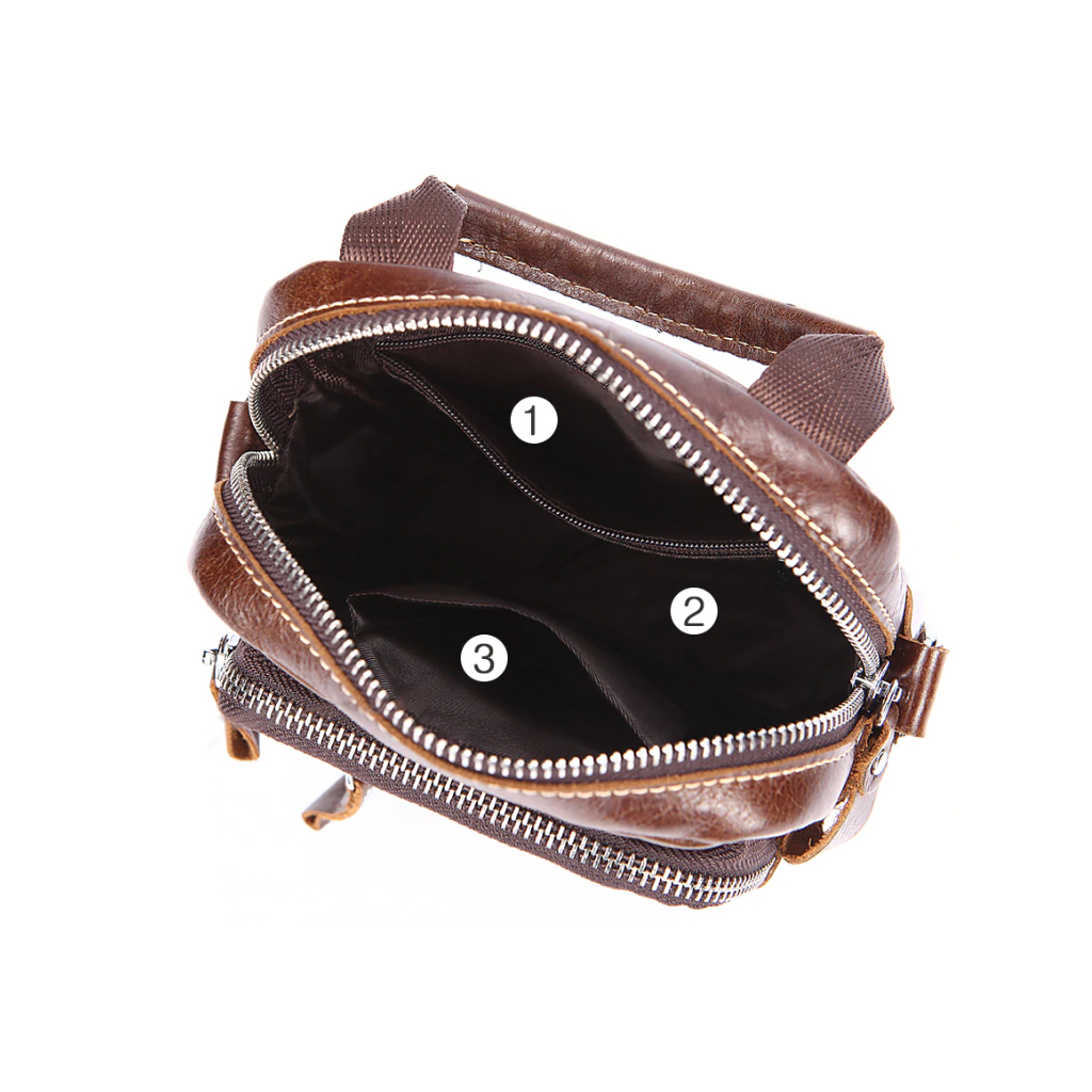 Сумка Vintage На пояс шкіряна Коричнева (20012) - зображення 6