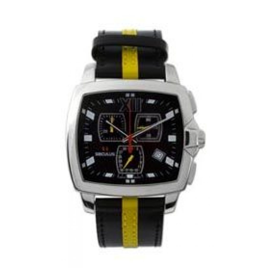 Наручний годинник Seculus 4480.1.816 black, ss, black yellow leather - зображення 1