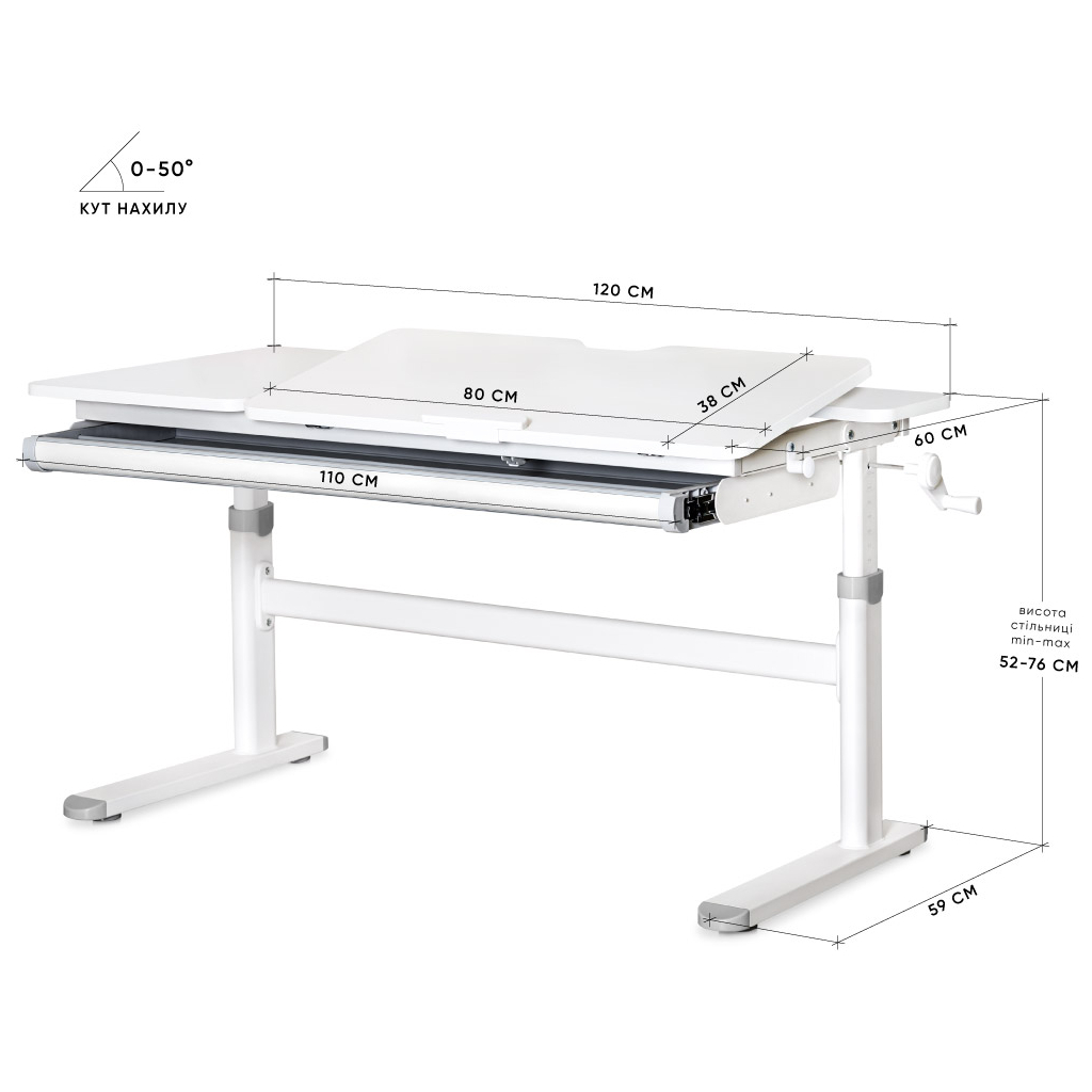 Парта Evo-kids Lite Grey (TH-360 WG/G Lite) - зображення 3