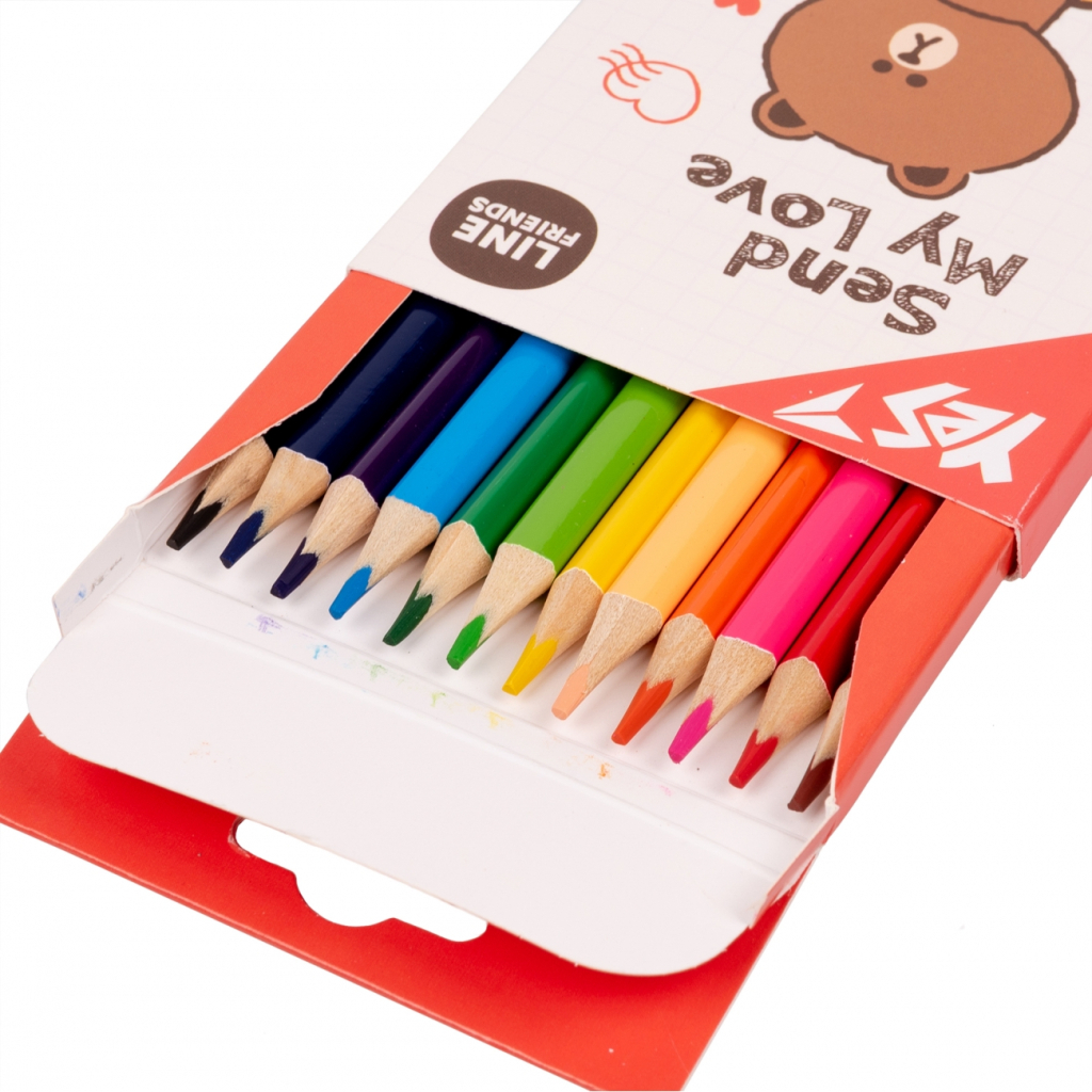 Олівці кольорові Yes Line Friends 12 кол. (290705) - зображення 2