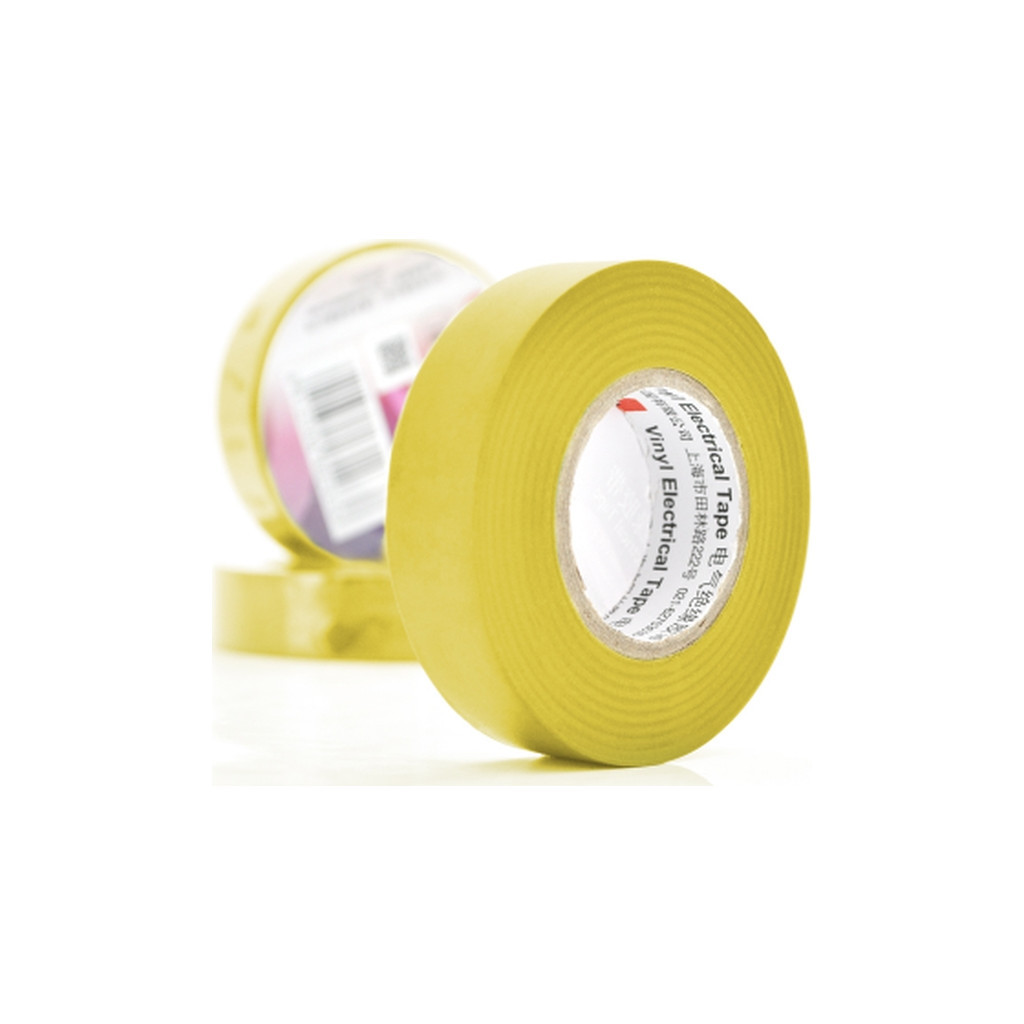 Ізоляційна стрічка 3M 0.13мм x 18мм x 10м Yellow, от -10°С до +80°С (3M/0,13/18/10-YW) - зображення 1