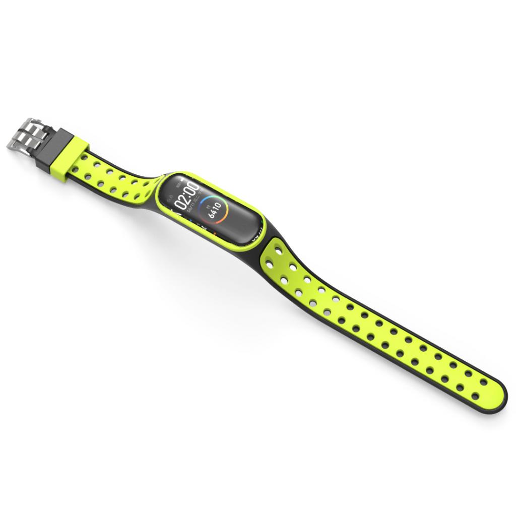 Ремінець до фітнес браслета BeCover Colour Style для Xiaomi Mi Smart Band 5 Black-Green (705156) - зображення 2