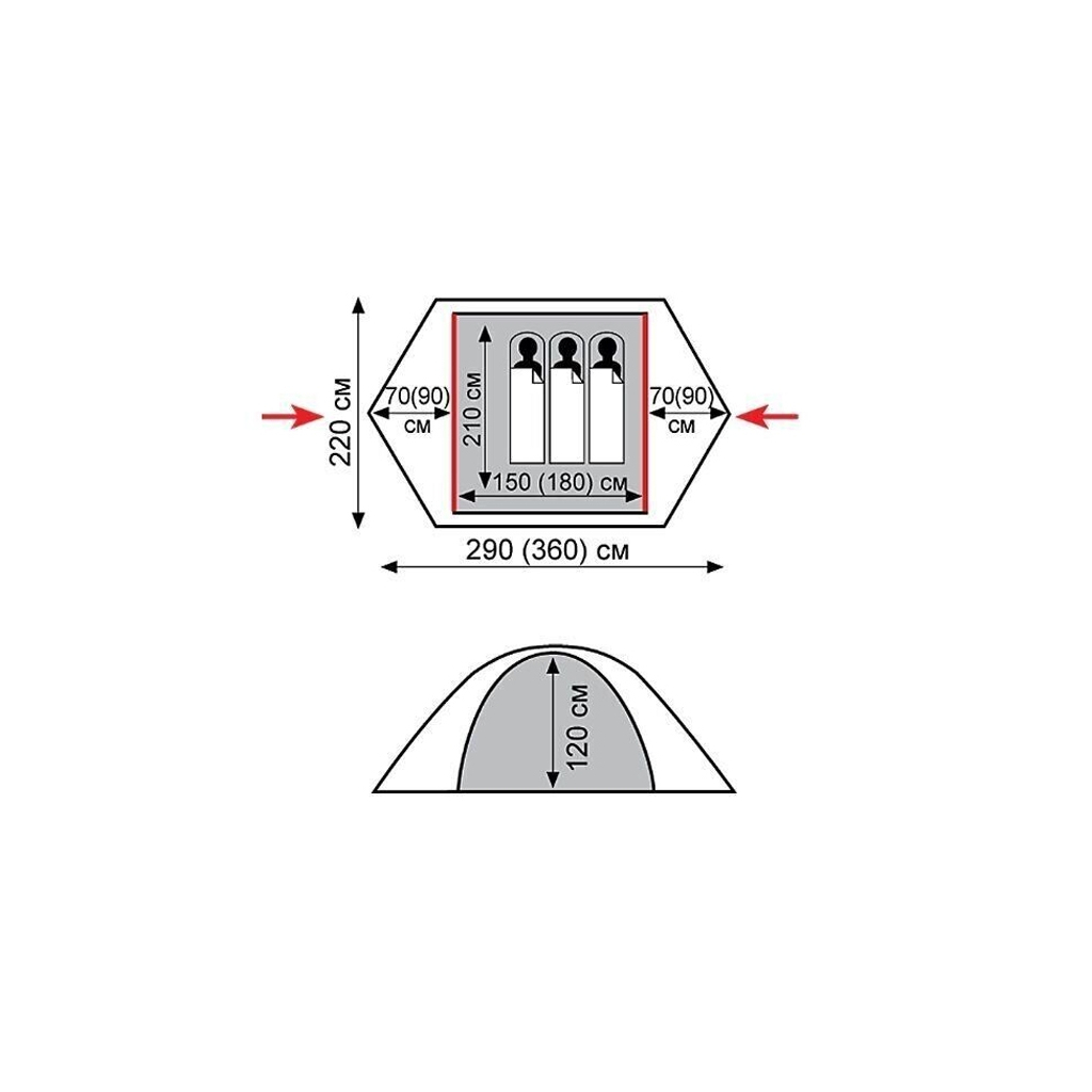 Намет Tramp Peak 3 v2 Green (UTRT-026-green) - зображення 12