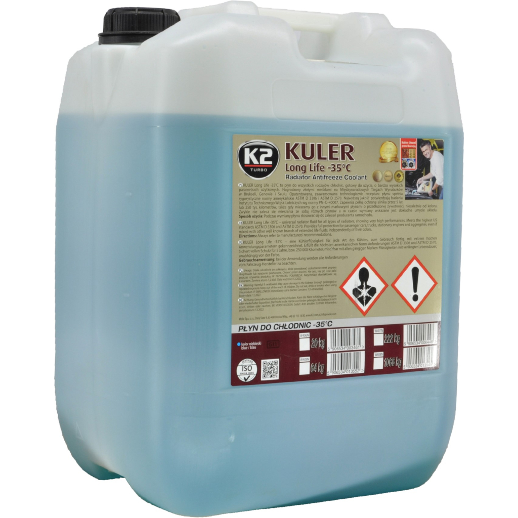 Антифриз K2 KULER -35C 20кг BLUE (W406N) - изображение 2