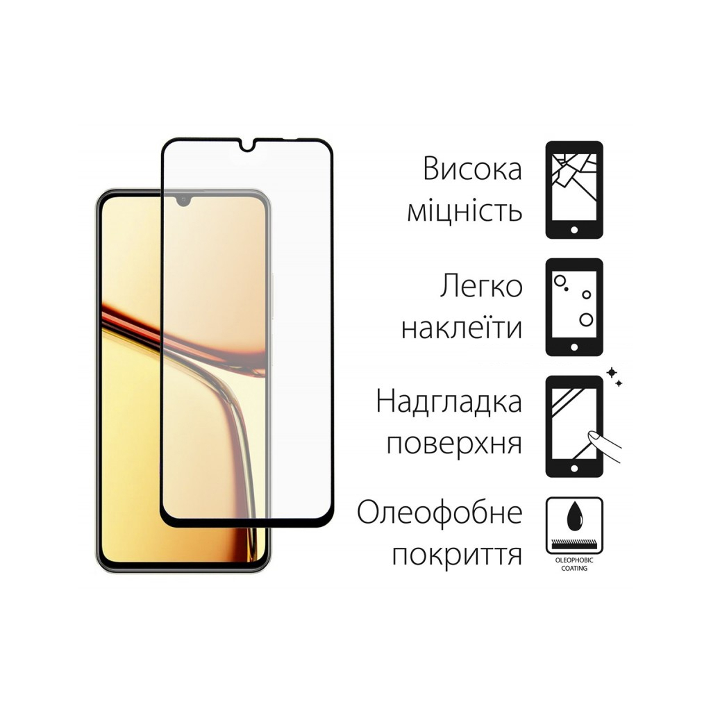 Скло захисне Dengos Full Glue Realme C61 (black) (TGFG-372) - зображення 2