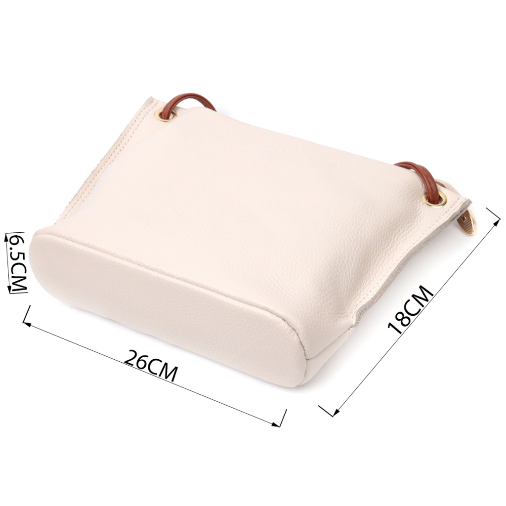 Сумка Vintage Жіноча трапецієподібна з натуральної шкіри Біла (22396) - зображення 3