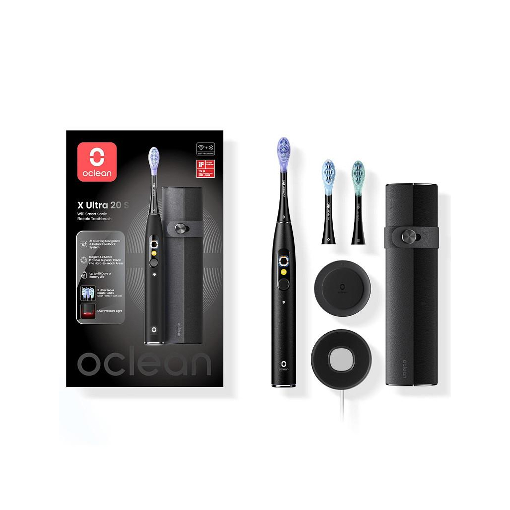 Електрична зубна щітка Oclean X Ultra 20 Set Electric Toothbrush Black (6970810557107) - зображення 1