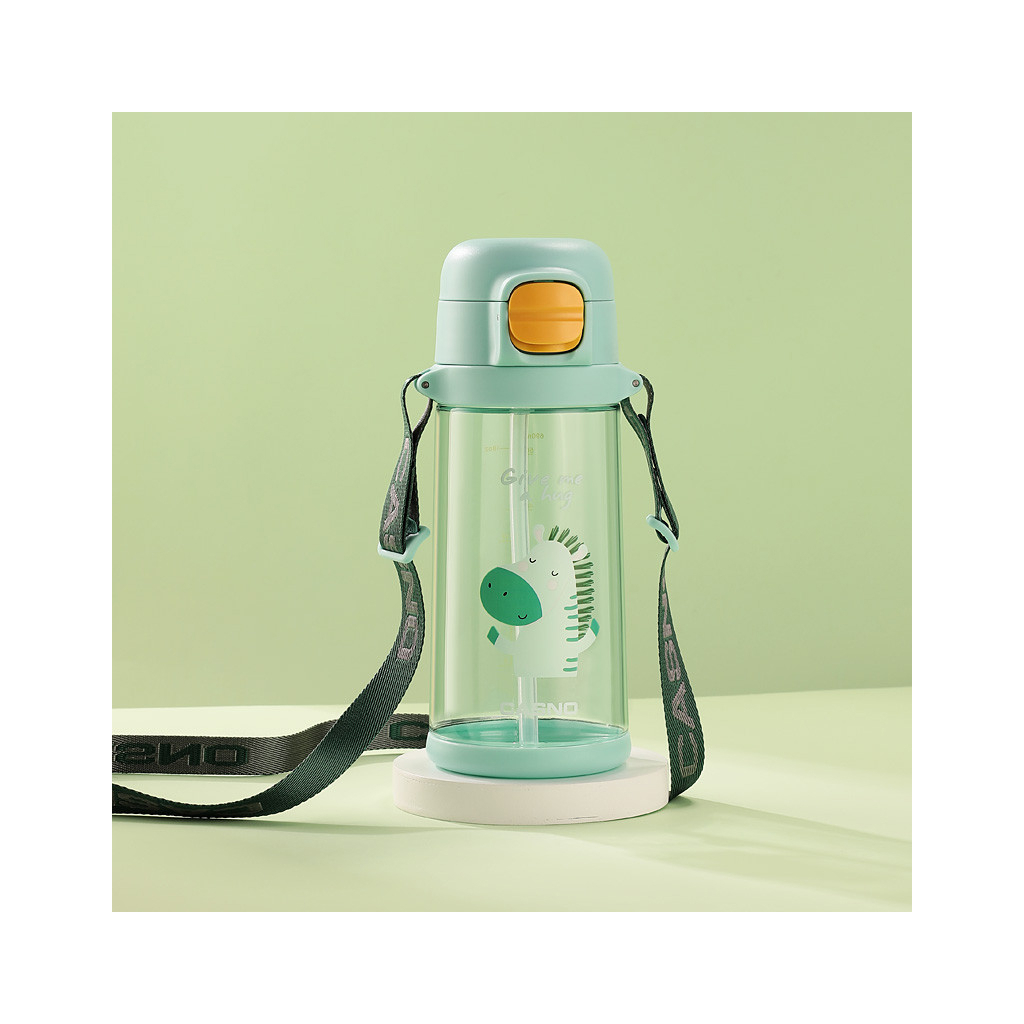 Пляшка для води Casno 690 мл KXN-1219 Зелена Зебра з соломинкою (KXN-1219_Green) - зображення 2