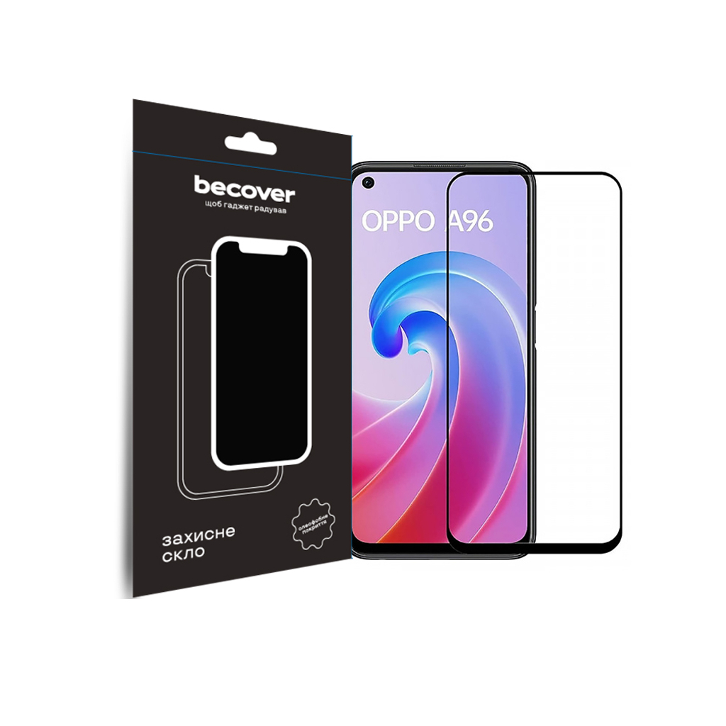 Скло захисне BeCover Oppo A96 Black (709770) - зображення 1