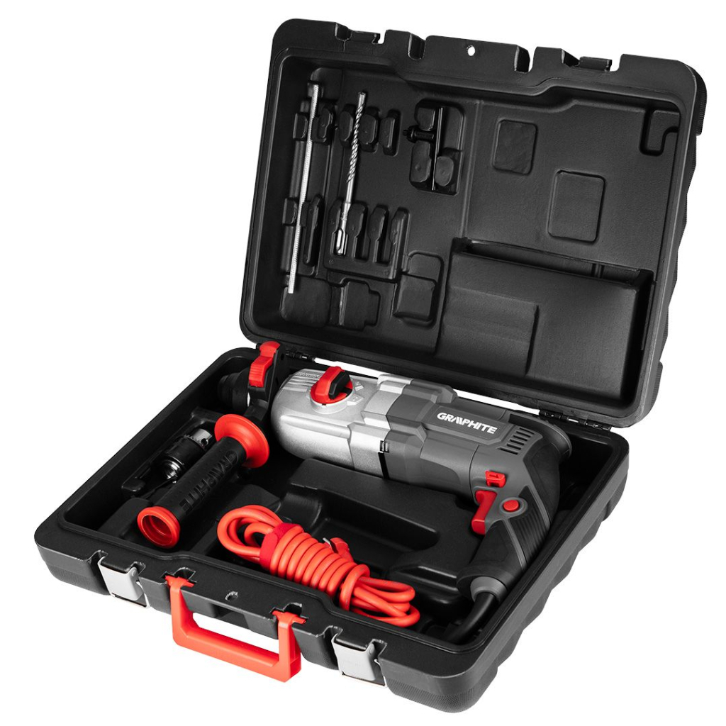 Перфоратор Graphite SDS-plus, 900Вт, 3.4Дж, кейс 6.1кг (58G539) - зображення 9