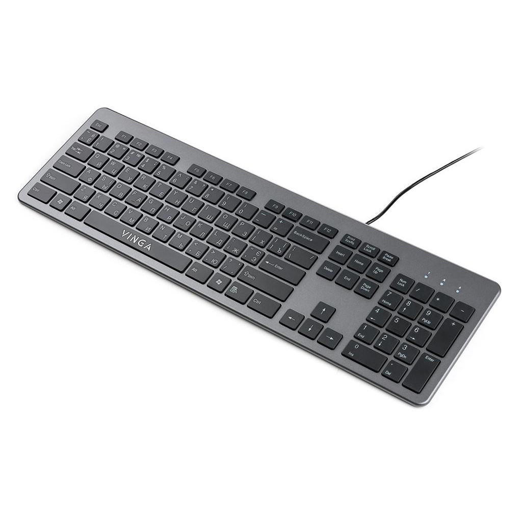 Клавіатура Vinga KB735 black-grey - зображення 1