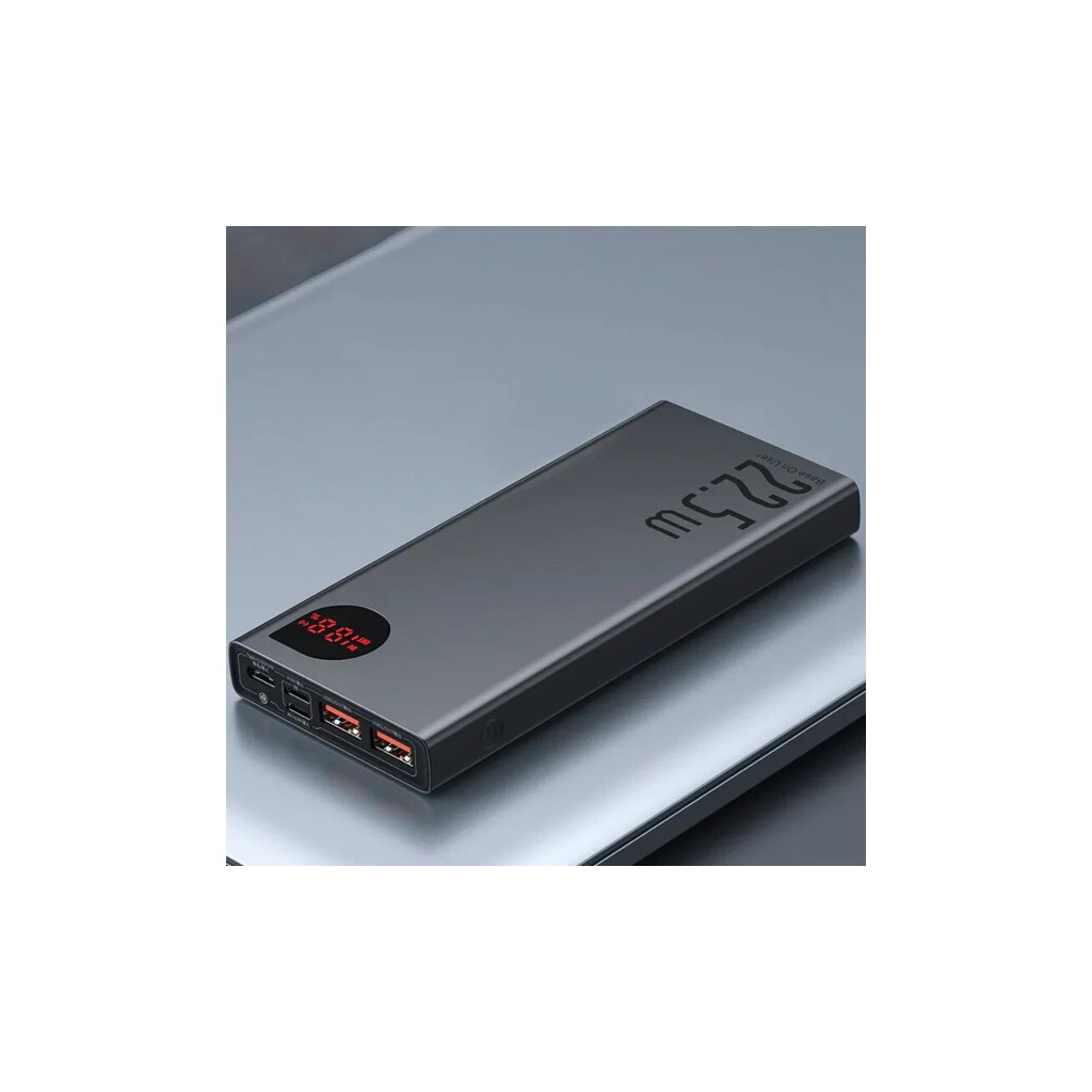 Батарея універсальна Baseus Adaman Metal 10000mAh, PD/22.5W, QC/3.0, Lightning (PPAD000001 / PPADM10S) - зображення 3