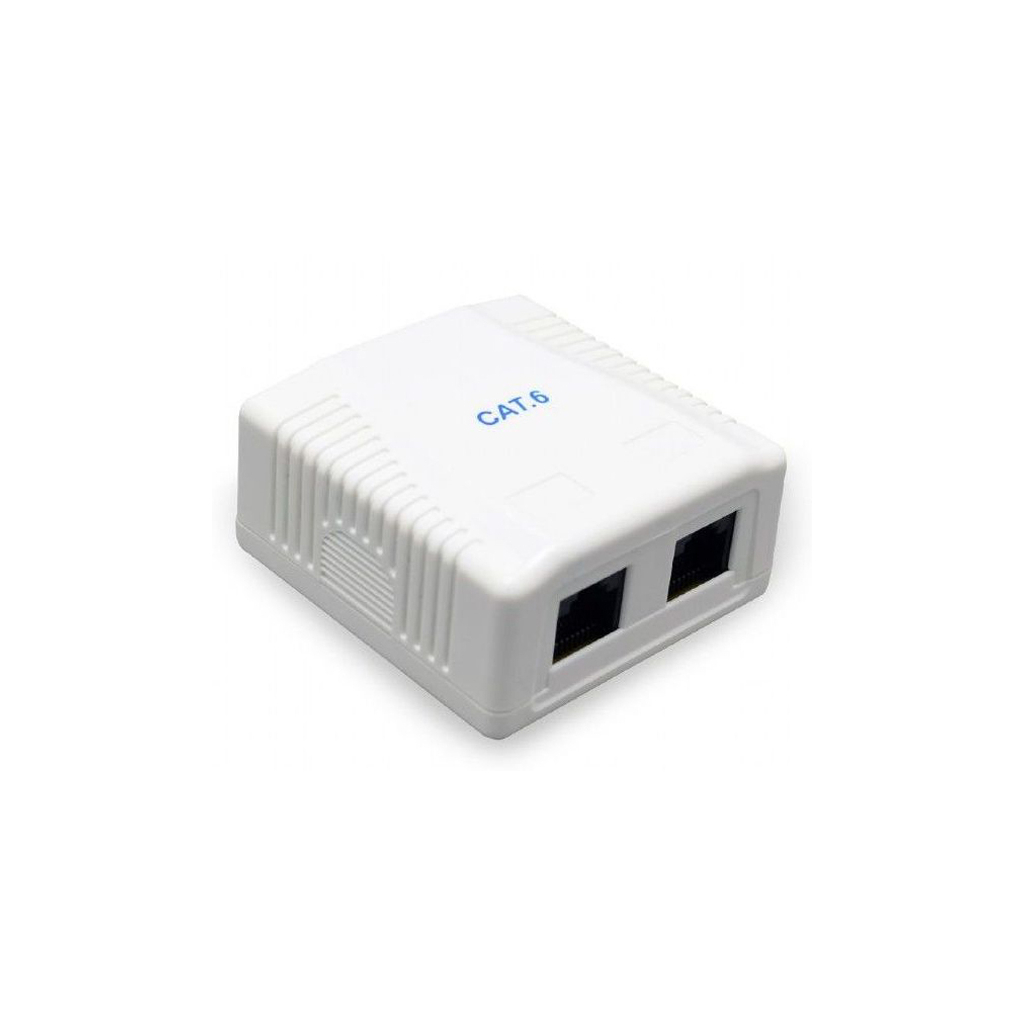 Комп'ютерна розетка Cablexpert RJ45x2 FTP, cat.6 (NCAC-2F6-01) - зображення 1
