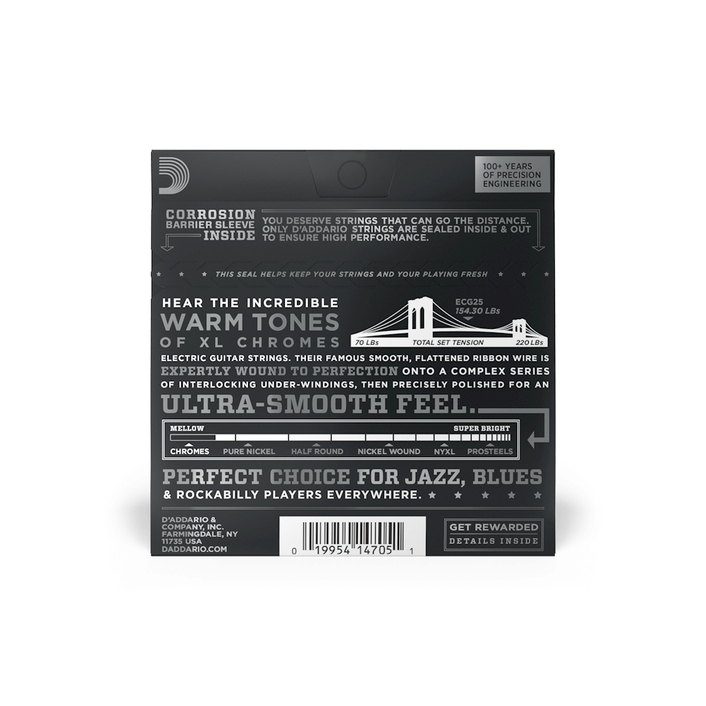 Струни для гітари D'Addario XL Chromes Light (12-52) (ECG25) - зображення 3
