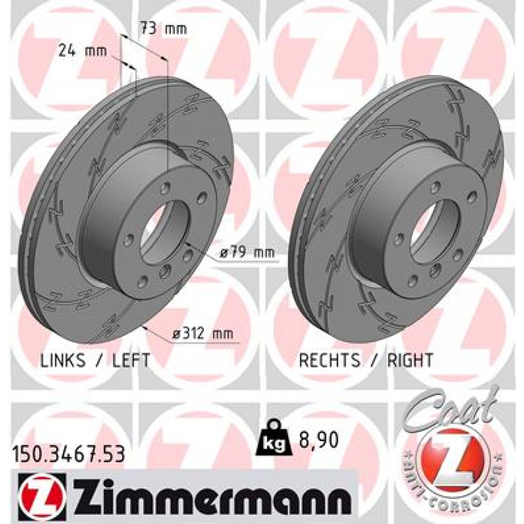 Гальмівний диск ZIMMERMANN 150.3467.53 - зображення 1
