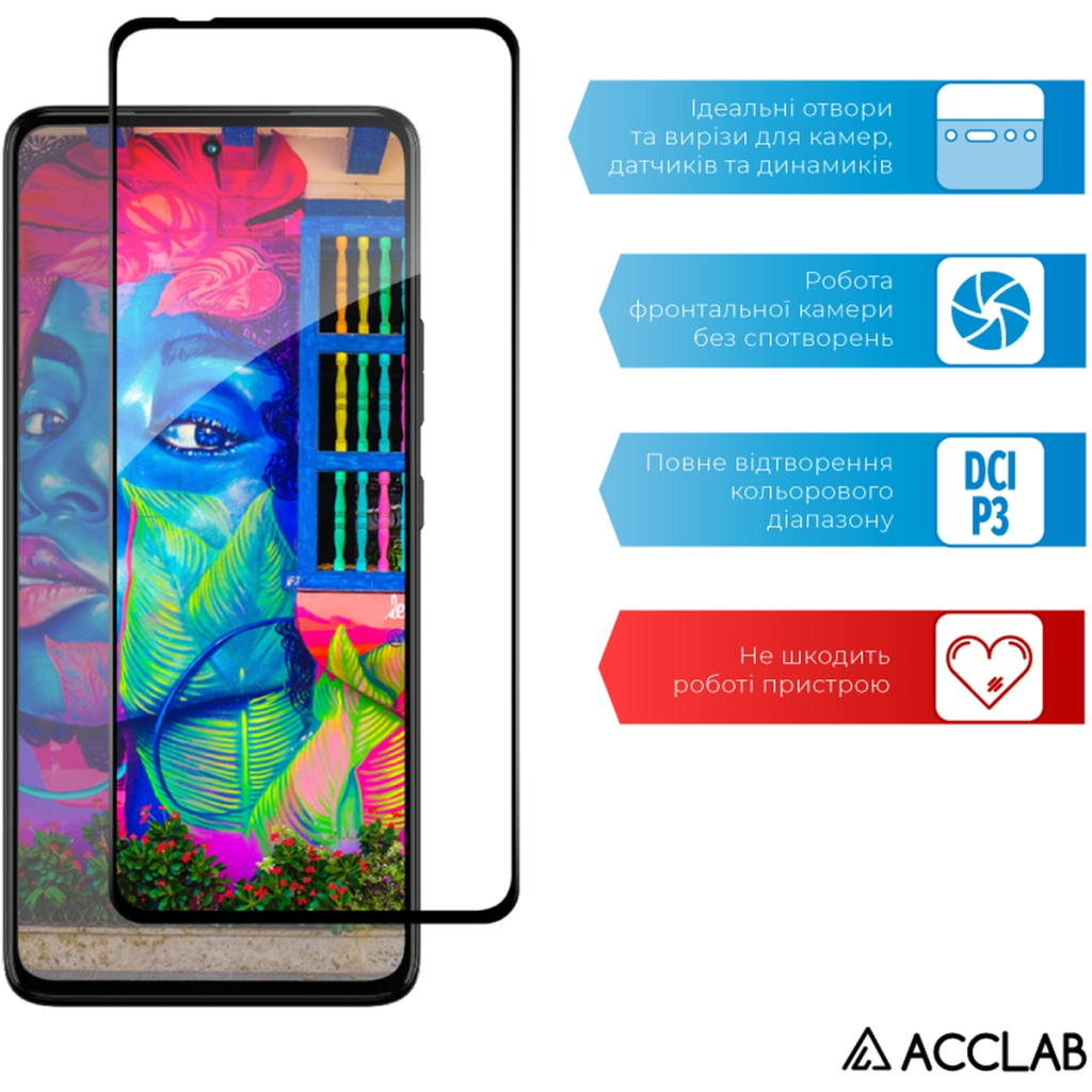 Скло захисне ACCLAB Full Glue Moto G72 Black (1283126583025) - зображення 5