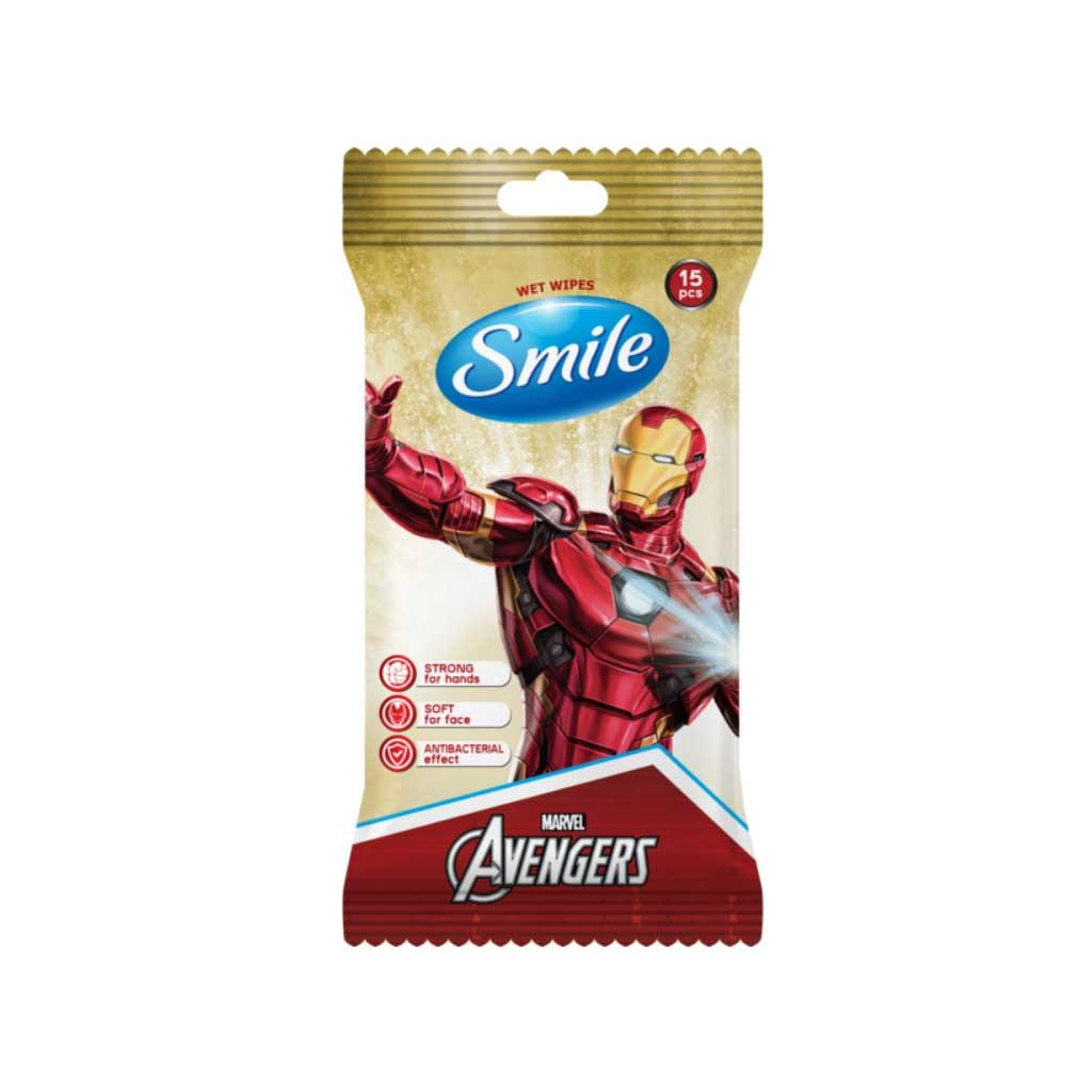 Дитячі вологі серветки Smile baby Marvel антибактеріальна, 15 шт (4823071642247) - зображення 1