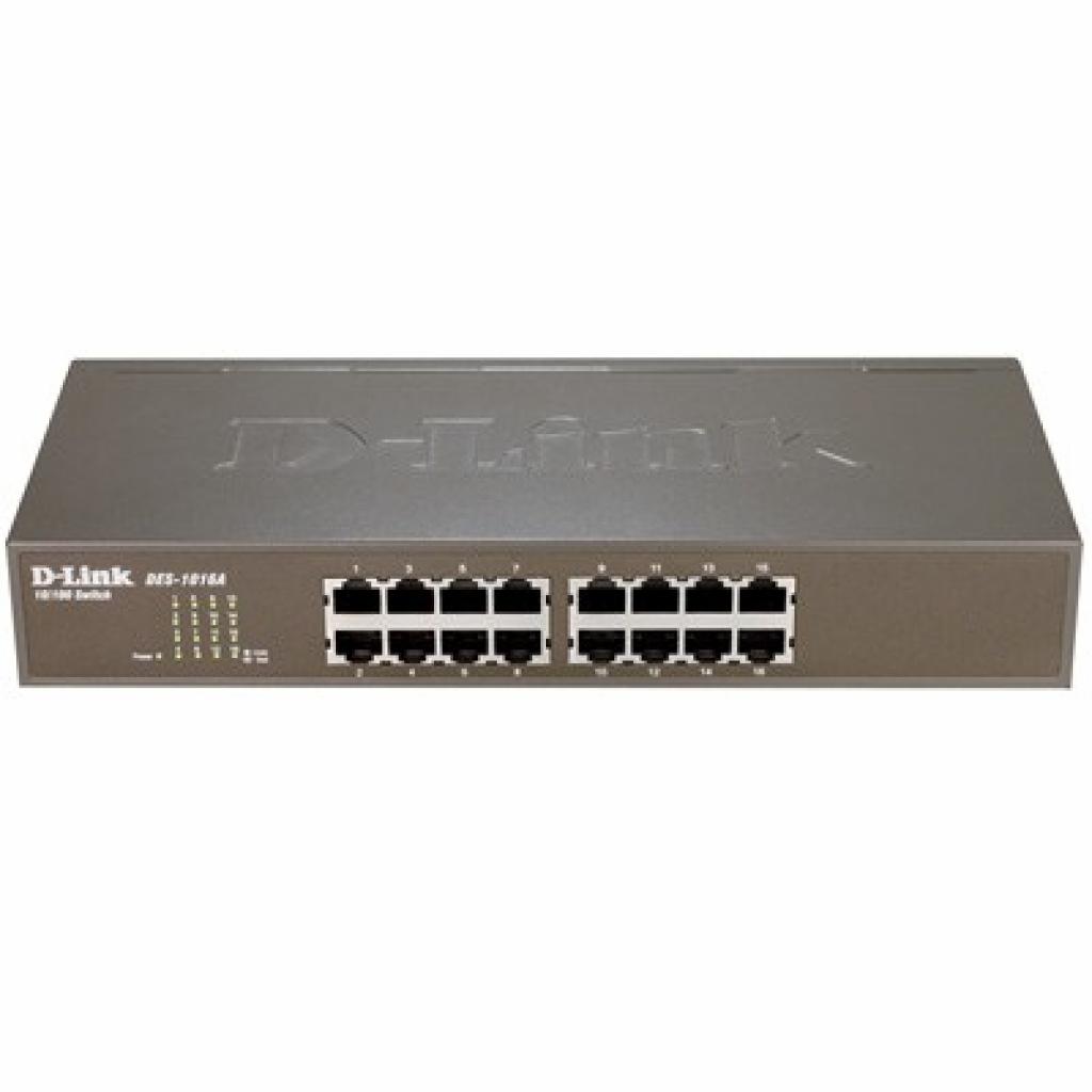 Комутатор мережевий D-Link DES-1016A (DES-1016A metal) - зображення 1