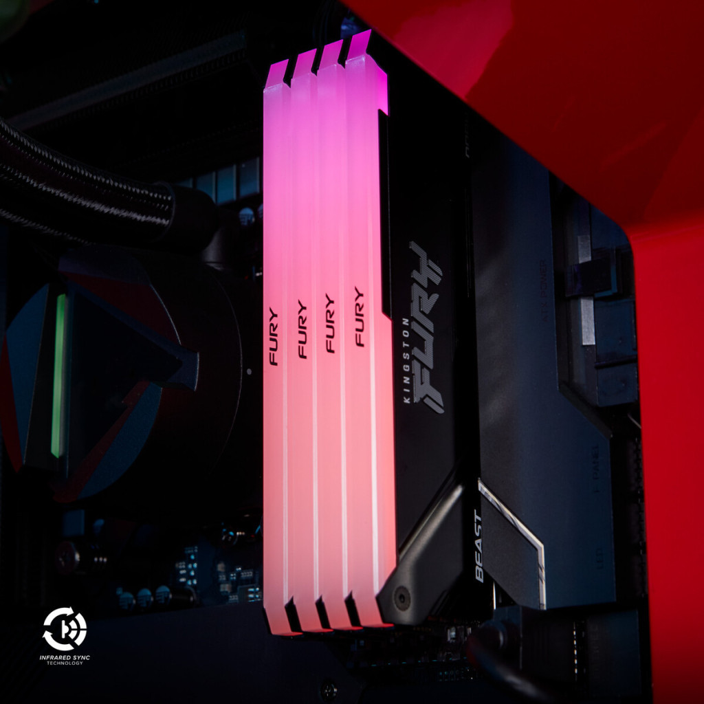 Модуль пам'яті для комп'ютера DDR4 8GB 3200 MHz Beast RGB Kingston Fury (ex.HyperX) (KF432C16BB2A/8) - изображение 8