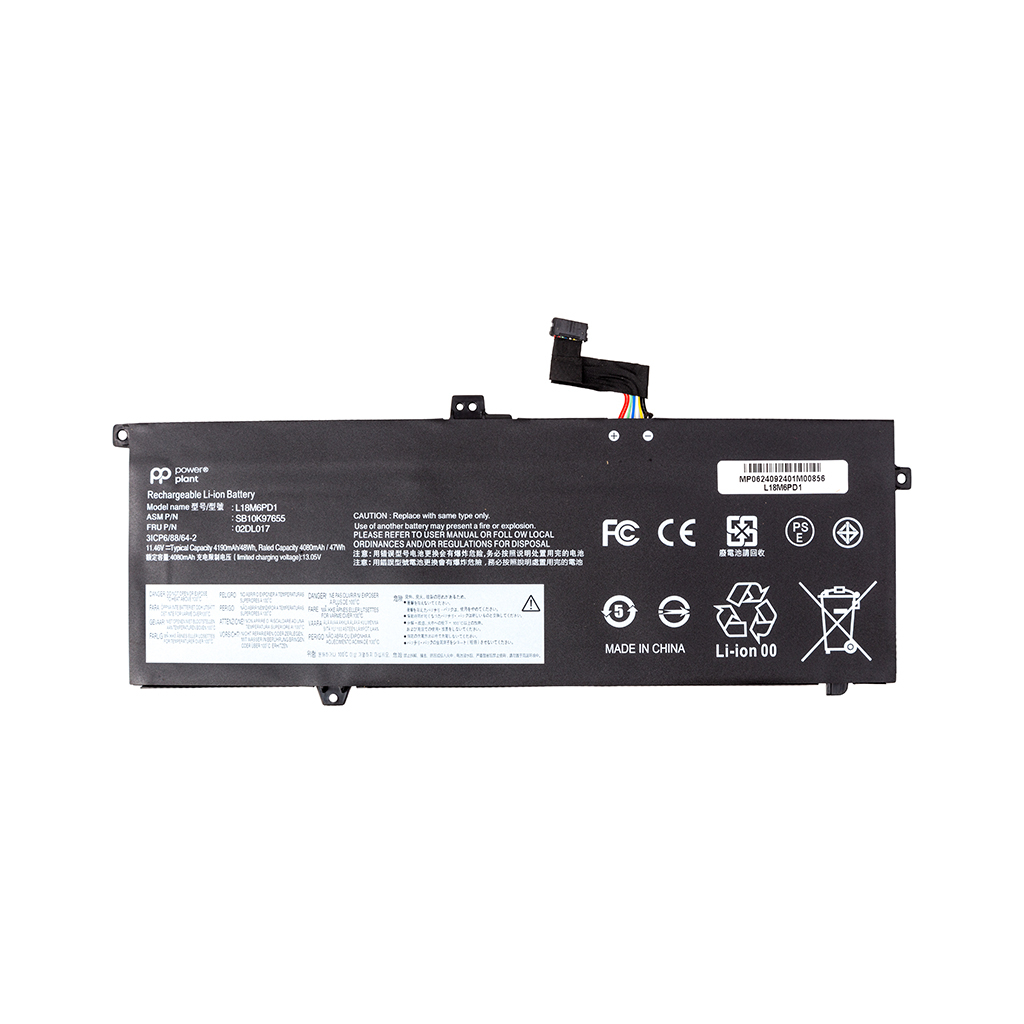 Акумулятор до ноутбука LENOVO ThinkPad X13 X390 (L18M6PD1) 11.46V 4190mAh PowerPlant (NB482658) - зображення 1