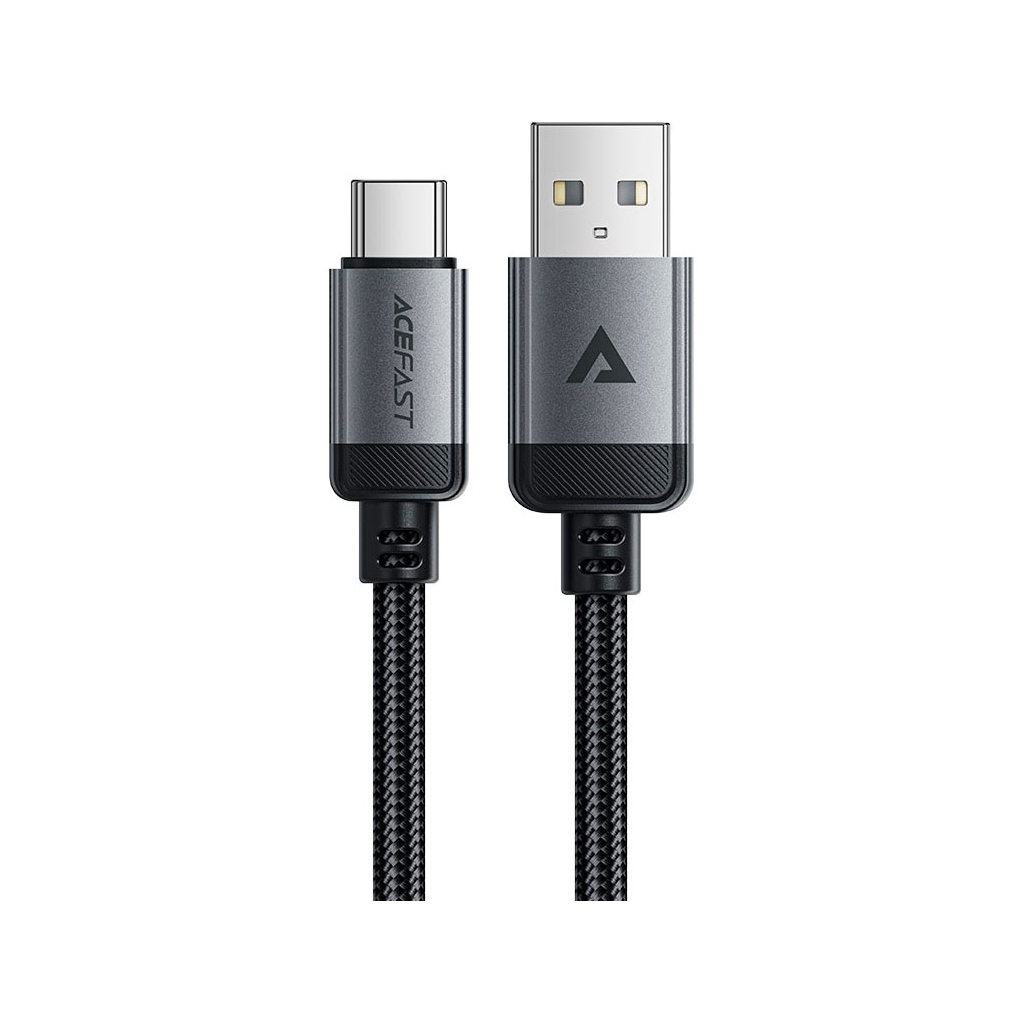 Дата кабель USB 2.0 AM to USB-C 1.2m 3.0A 18W aluminum alloy Black Acefast (6974316283782) - зображення 1