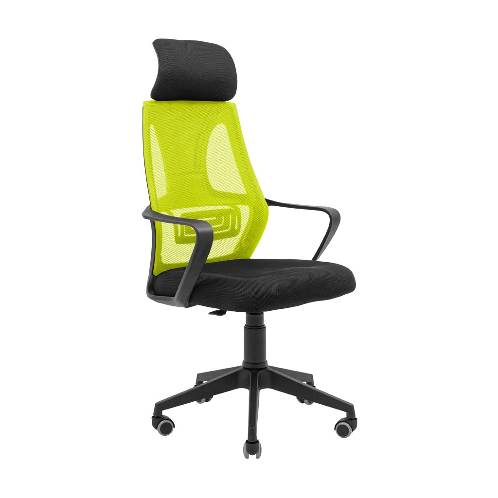 Офісне крісло Richman Профі Пластик Піастра Сітка чорна + зелена (ADD0003193) - зображення 1