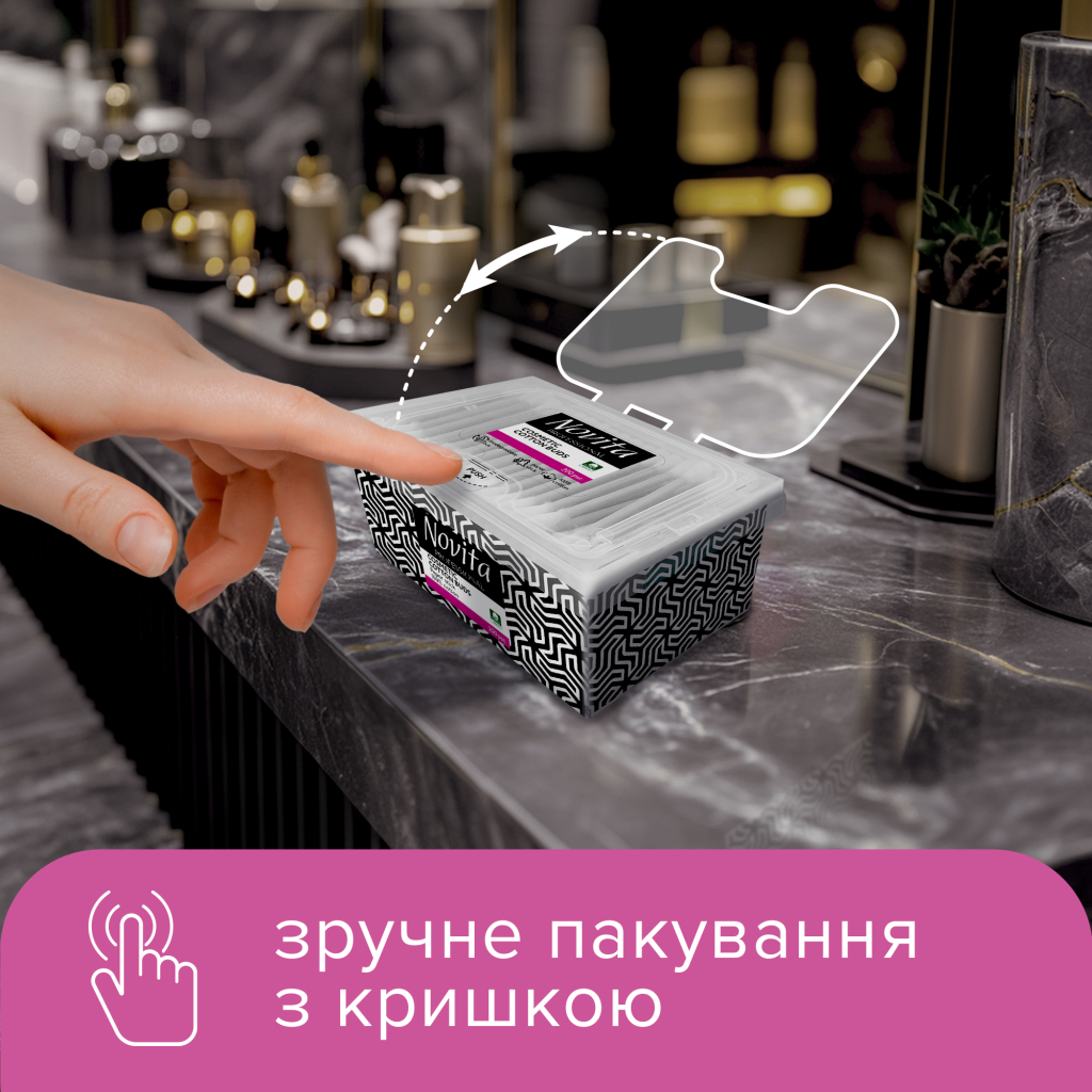 Ватні палички Novita Professional в картонній коробці 200 шт. (4823071648072) - изображение 5