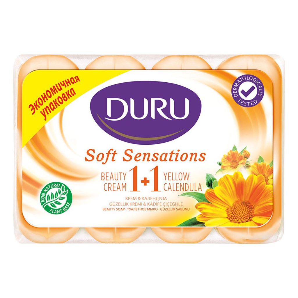 Тверде мило Duru Soft Sensations Крем та календула 4 х 90 г (8690506481650) - зображення 1