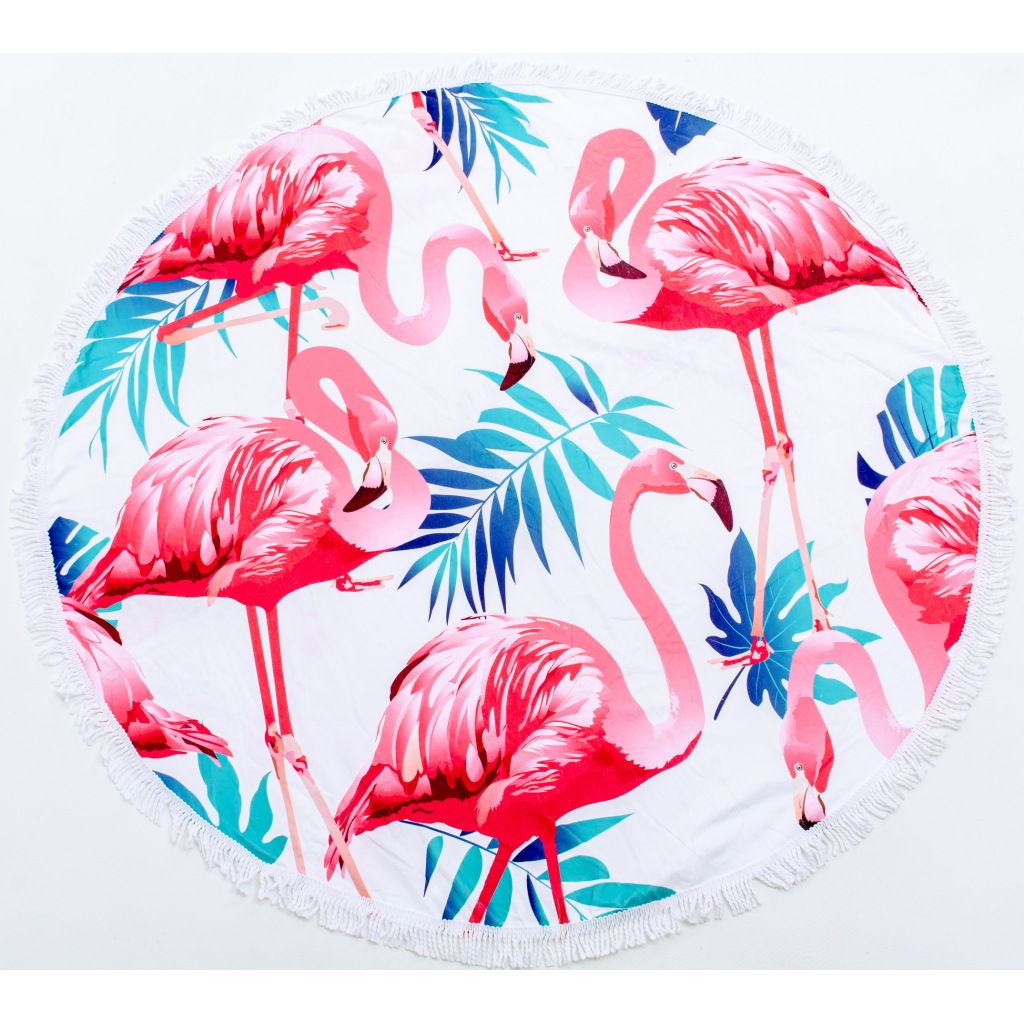 Рушник MirSon пляжний №5054 Summer Time Light flamingo 150x150 см (2200003180688) - зображення 1