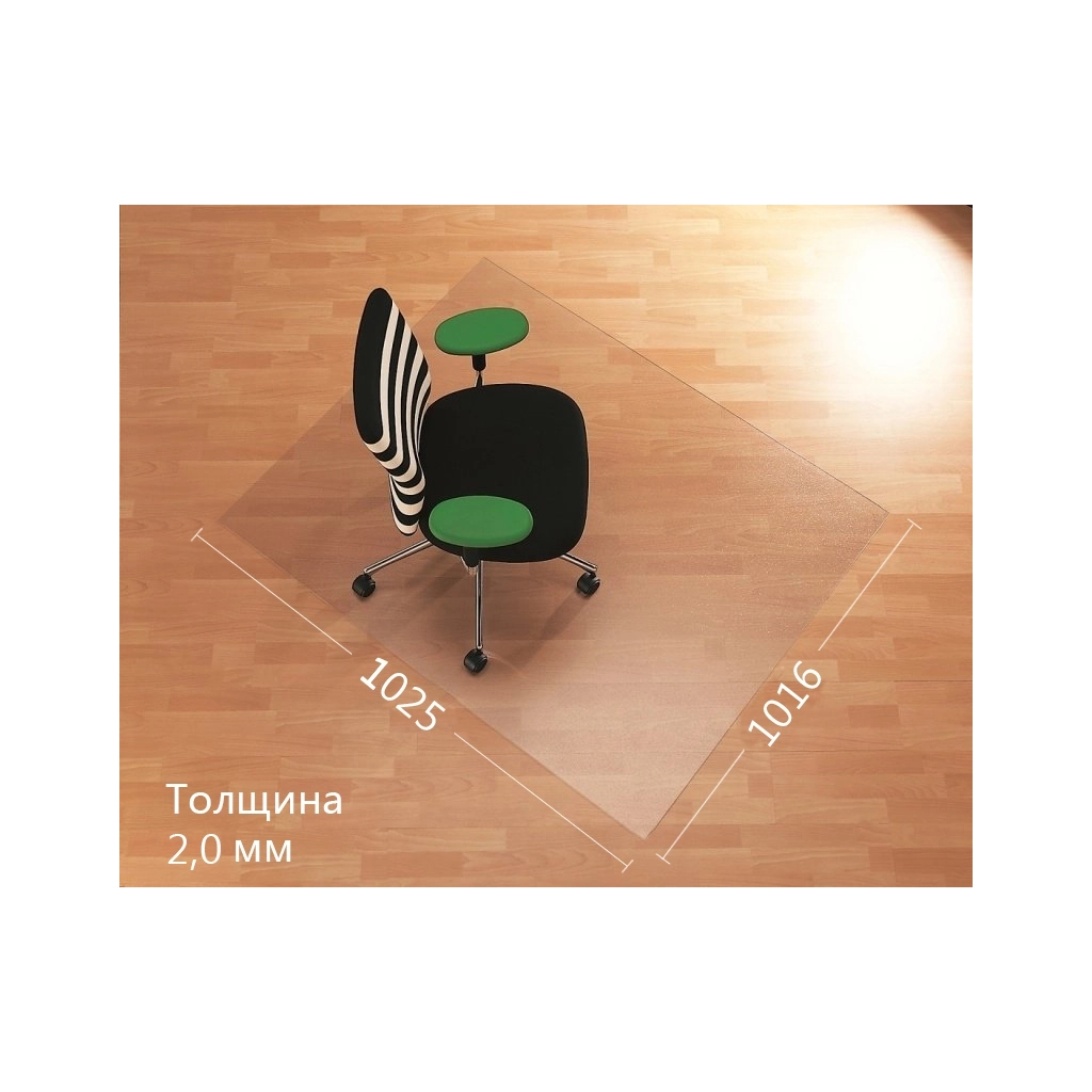 Килимок під крісло Аклас AironTrade 1025х1016х2.0 Прозорий (00020956) - зображення 2