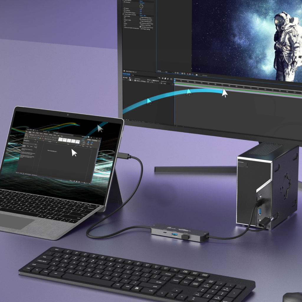Концентратор J5create USB-C + USB A to 2xUSB + USB-C switch hub (JCH462-N) - зображення 6