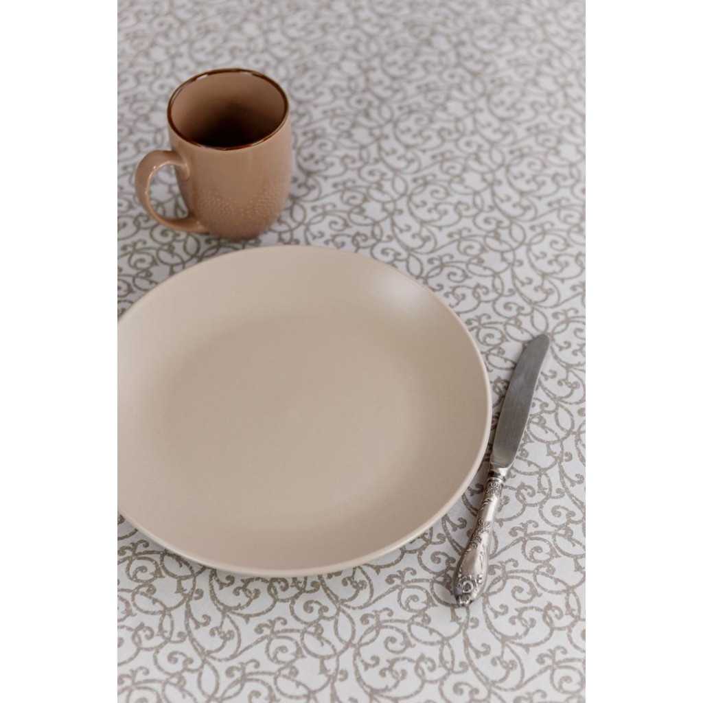 Скатертина Прованс непромокаюча Simfoni Капучіно вензель D-180 см (033848) - зображення 3